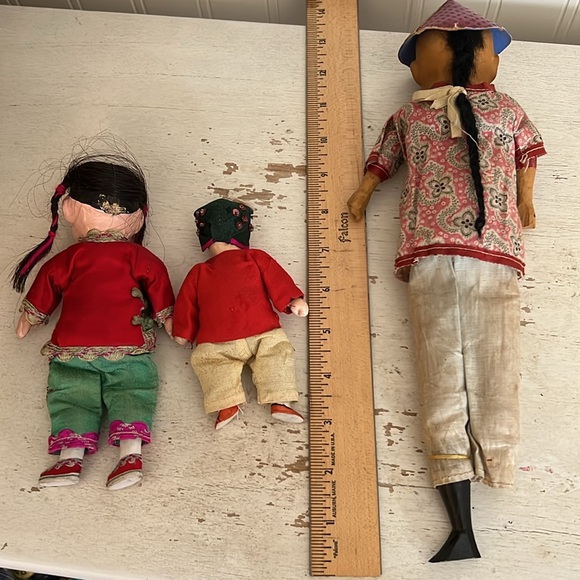 Lot vintage antique Chinese Asian composition dolls - Picture 11 of 11